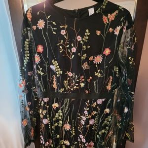 Embroidered midi dress